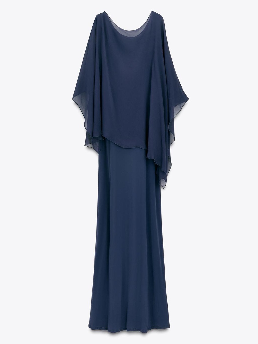 NWT. Shadows by Zara Limited Edition Navy Blue Cape Long Dress. Size XS. - Picture 3 of 9
